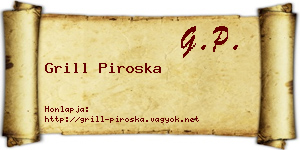 Grill Piroska névjegykártya